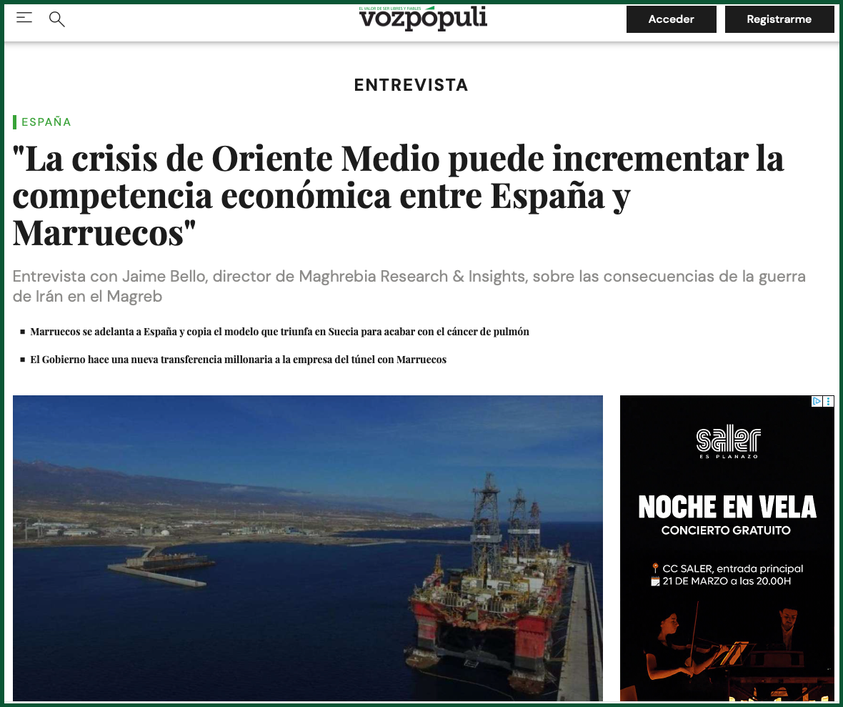 El Impacto de la Crisis de Oriente Medio sobre el Magreb